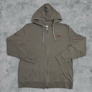 The North Face Gray Womens Zip-Up Hoodie Size XXL Never Stop Exploring Logo